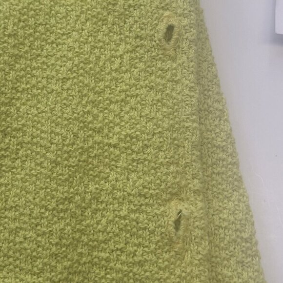 Cotton Cardigan Yellow Jacket Chartreuse Lime Green Sweater - Size L - NEW - Picture 16 of 16
